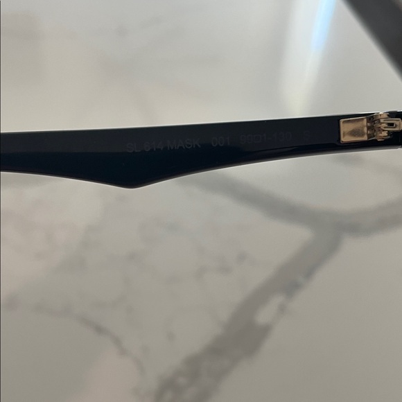 Saint Laurent Black and Silver Shield Sunglasses - Picture 12 of 13